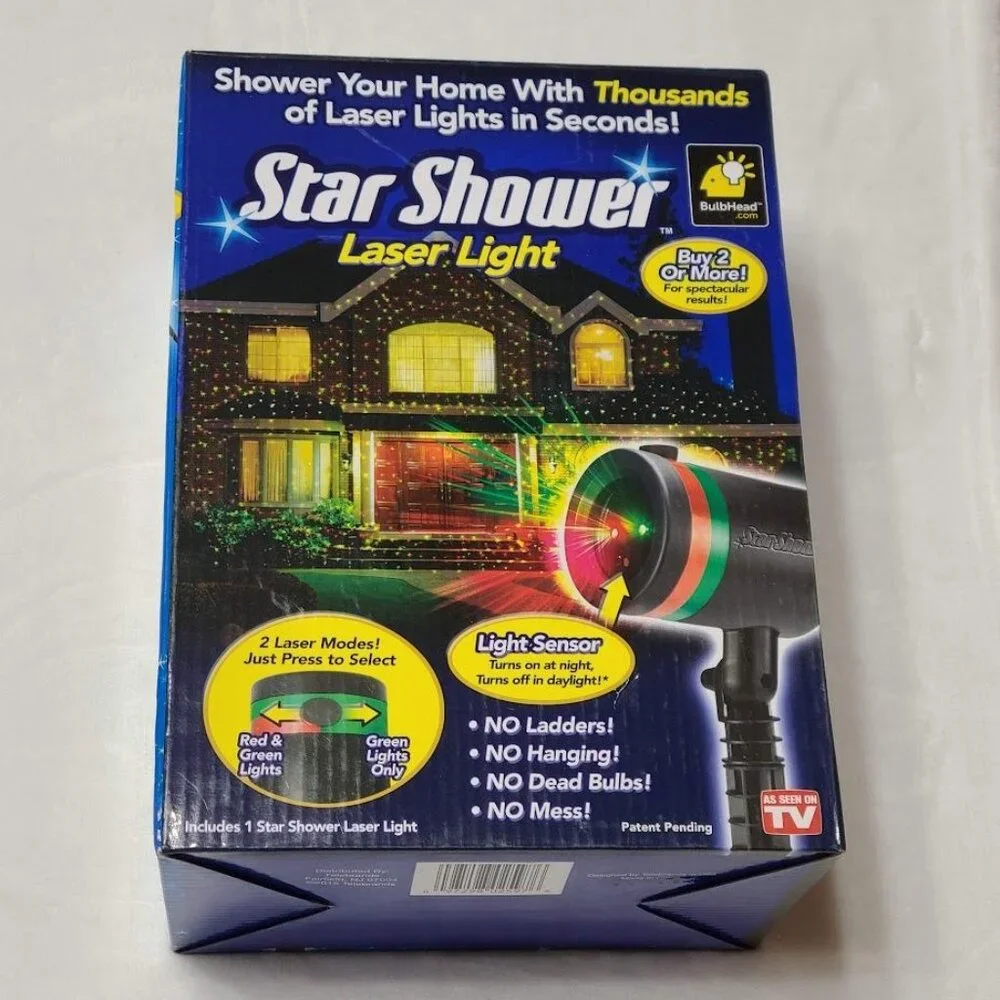 Telebrands Star Shower Laser Light Projector With Light Sensor Tested and Works